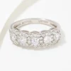 Diamonique Choice of Cut Halo Band Ring, Platinum-Clad