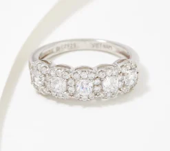 Diamonique Choice of Cut Halo Band Ring, Platinum-Clad - Cushion, 8