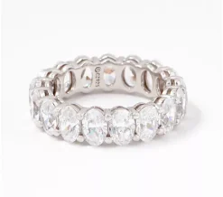 Diamonique Silver Choice Of Cut Eternity Band Ring, Platinum Clad - Oval, 8