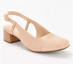 Clarks Collection Leather Slingback Heels -Marilyn Rose