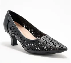 Clarks Collection Leather Perforated Heel-Kepley Sky - Black, 7M