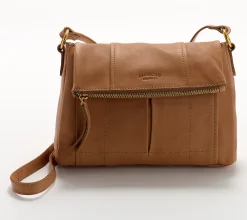 American Leather Co. Leather Lee Double Entry Crossbody - Nutmeg