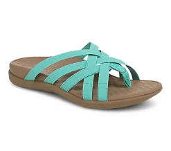 Vionic Woven Stretch Gore Thong Sandals - Tia - Teal, 5M