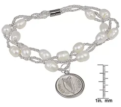 Alternative view of Irish Three Pence Magnetic Closure Coin Bracelet