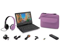 GPX 12" Portable DVD Player Bundle w/ Carry Case & Headphones - Purple