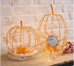 Alternative view of Martha Stewart Set of 3 Indoor/Outdoor Illuminated Wire Pumpkins