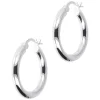 UltraFine Silver 3/4" Round Polished Hoop Earrings