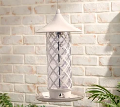 Martha Stewart Metal Bird Feeder - Grey