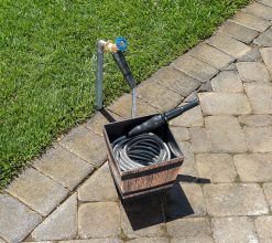 Alternative view of Bernini 40' Metal Garden Hose with Storage Pot