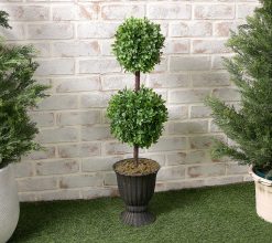 Alternative view of Garden Reflections 32" 2-tier Faux Boxwood Topiary in Urn