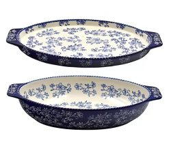 Temp-tations Floral Lace 3-qt Shallow Casserole with Lid-It