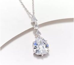Diamonique x Kathy Levine Lorraine Historic Cut Necklace, Sterl - Silver
