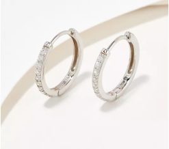 Alternative view of Diamonique x Courtney Khondabi 16mm Huggie Hoops, Sterling