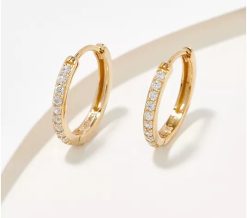 Diamonique x Courtney Khondabi 16mm Huggie Hoops, Sterling - Yellow