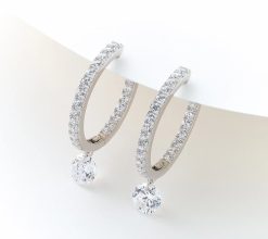 Alternative view of Diamonique x Jennifer Miller Inside-Out Hoop Earrings, Sterling Silver