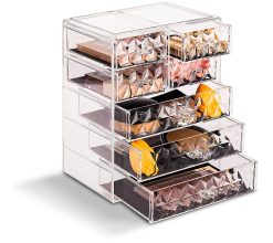 Sorbus Makeup and Jewelry Storage Case with 7 Drawers - Diamond