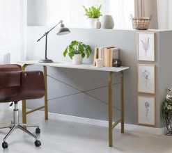 Alternative view of Teamson Home Office Computer Desk Metal Base, Marble/Brass