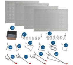 LUGO 128 PC Pegboard Wall Organizer Kit- 24"x16"