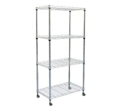 Mind Reader 4-Tier Silver Adjustable Rolling Storage Rack