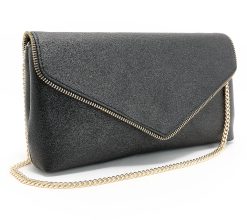 Rebecca Minkoff Envelope Zip Clutch with Crossbody Strap - Black