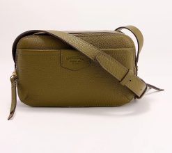 American Leather Co. Nashville Leather Double Zip Crossbody - Kelp Leather