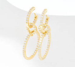 Diamonique x Kathy Levine Jetsetter Hoop Earrings, Sterling Silver