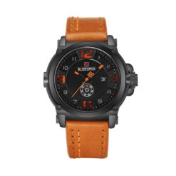 Men's Watches, Calendar Watches, Water Quartz Watches - Black shell brown belt