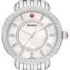 Michele Sidney Classic Stainless Steel Mother-of-Pearl Dial Diamonds Womens Watch MWW30B000001