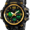 SKMEI Men's Digital Sports Watch, Large Face Military Waterproof Watches for Men with Stopwatch Alarm LED Back Light Sports Watch,Gold