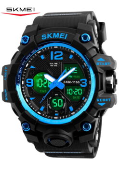 SKMEI Men's Wrist Watch,Large Face Military Waterproof Watches for Men with Stopwatch Alarm LED Back Light Sports Watch, Blue