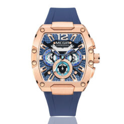 Waterproof Luminous Fashion Sports Men's Watches - Rose Shell Blue Stripes