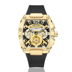 Waterproof Luminous Fashion Sports Men's Watches - Gold Shell And Black Room